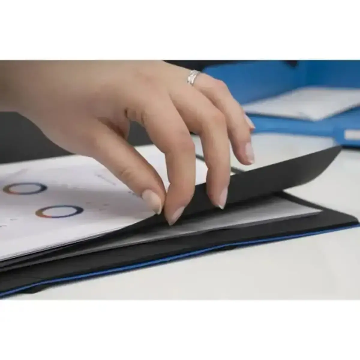 Trieur agrafe int. noir 7 comp. bleu photo du produit
