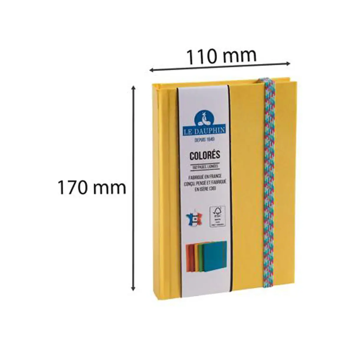 Carnet lign&eacute; - 17 x 11 cm - 192 pages - Jaune - EXACOMPTA photo du produit