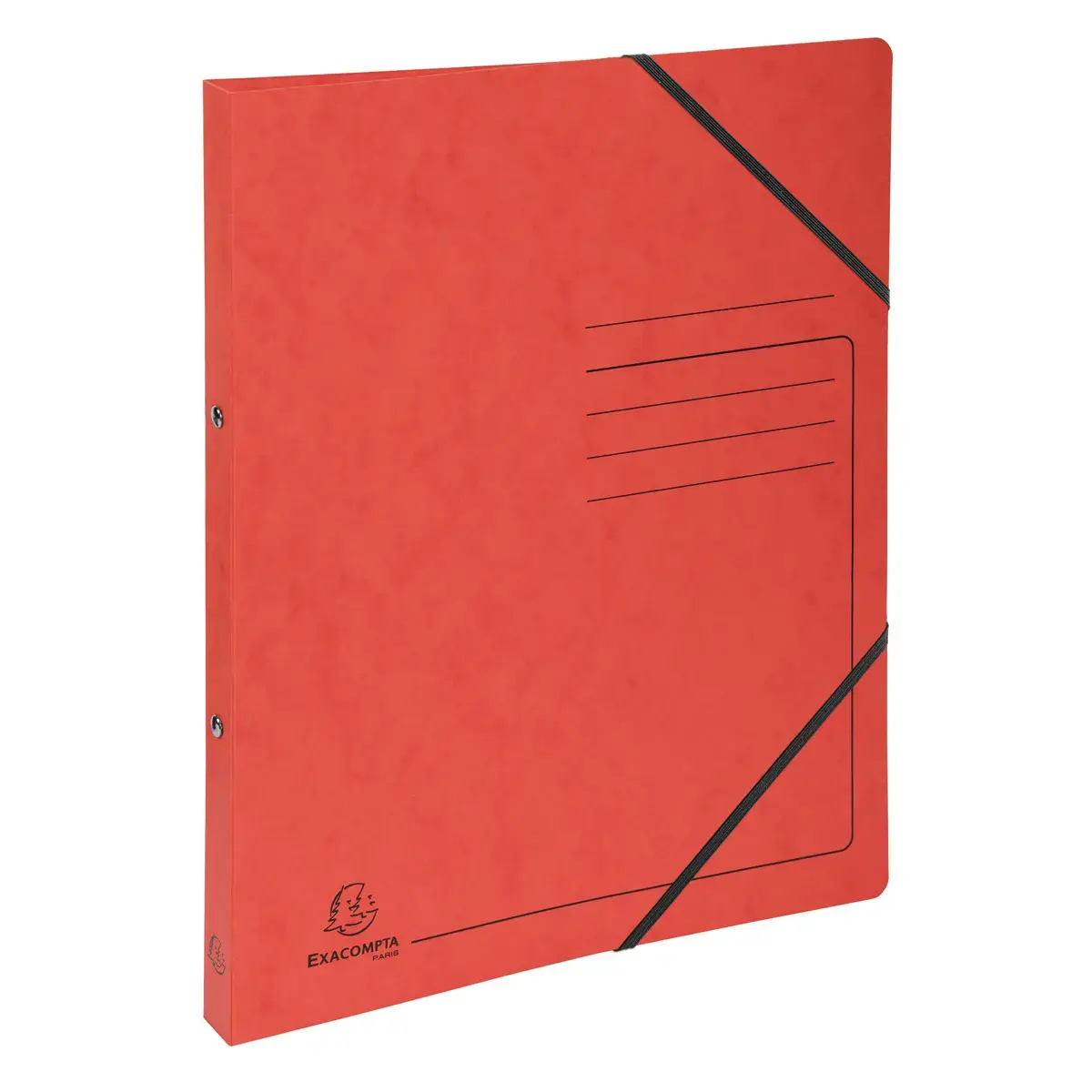 Classeur &agrave; &eacute;lastique 2 anneaux 15 mm A4 en carte lustr&eacute;e 355 g/m&sup2; - Rouge - Exacompta photo du produit