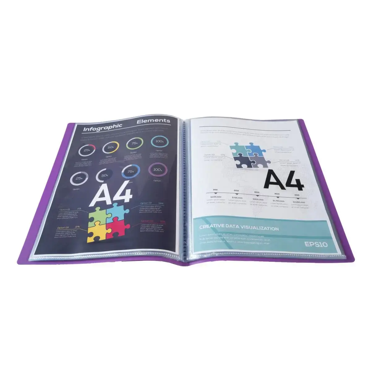 Porte-vues OPAK PP5/10e A4 80vues violet photo du produit