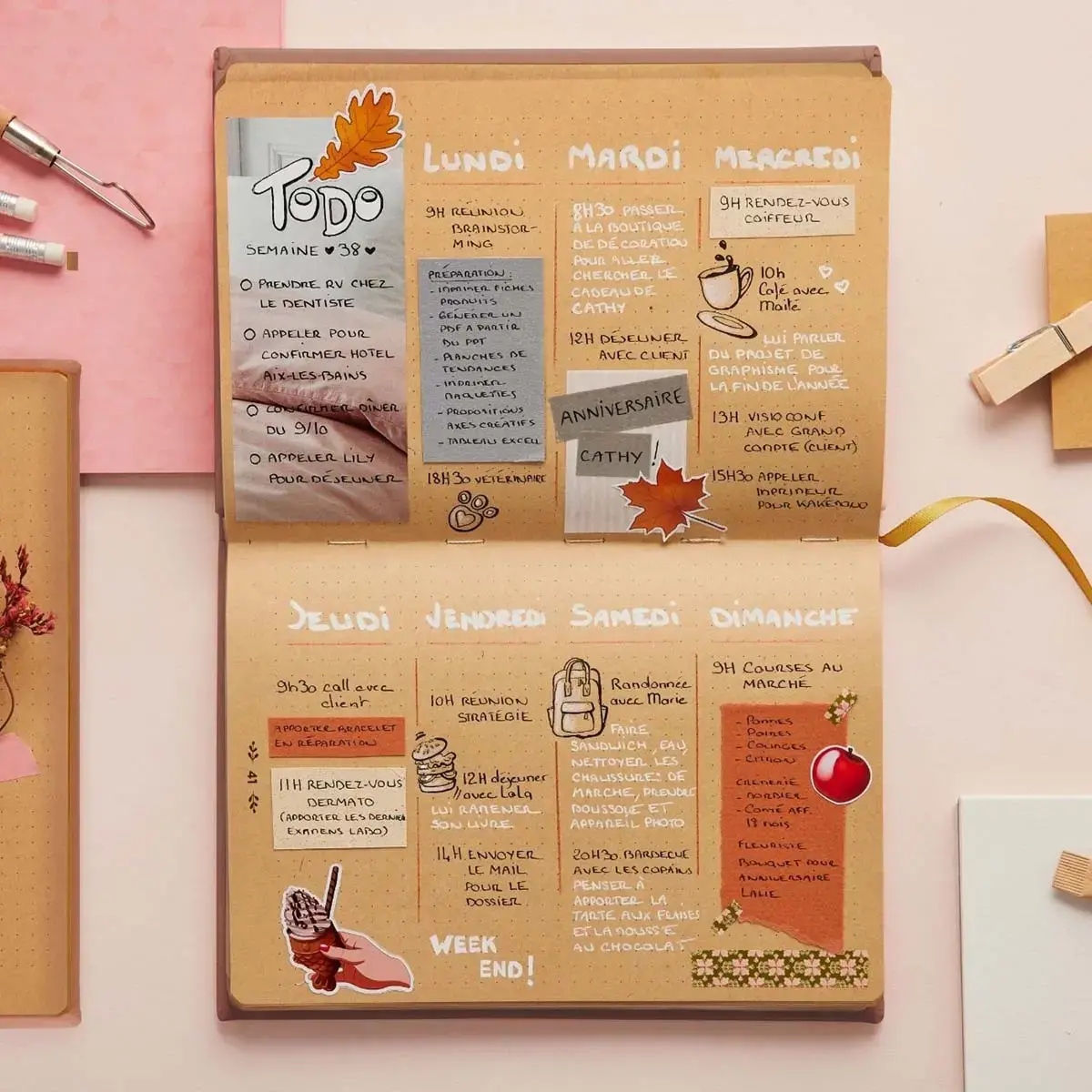 CARNET 21 dots Life Journal KRAFT El photo du produit
