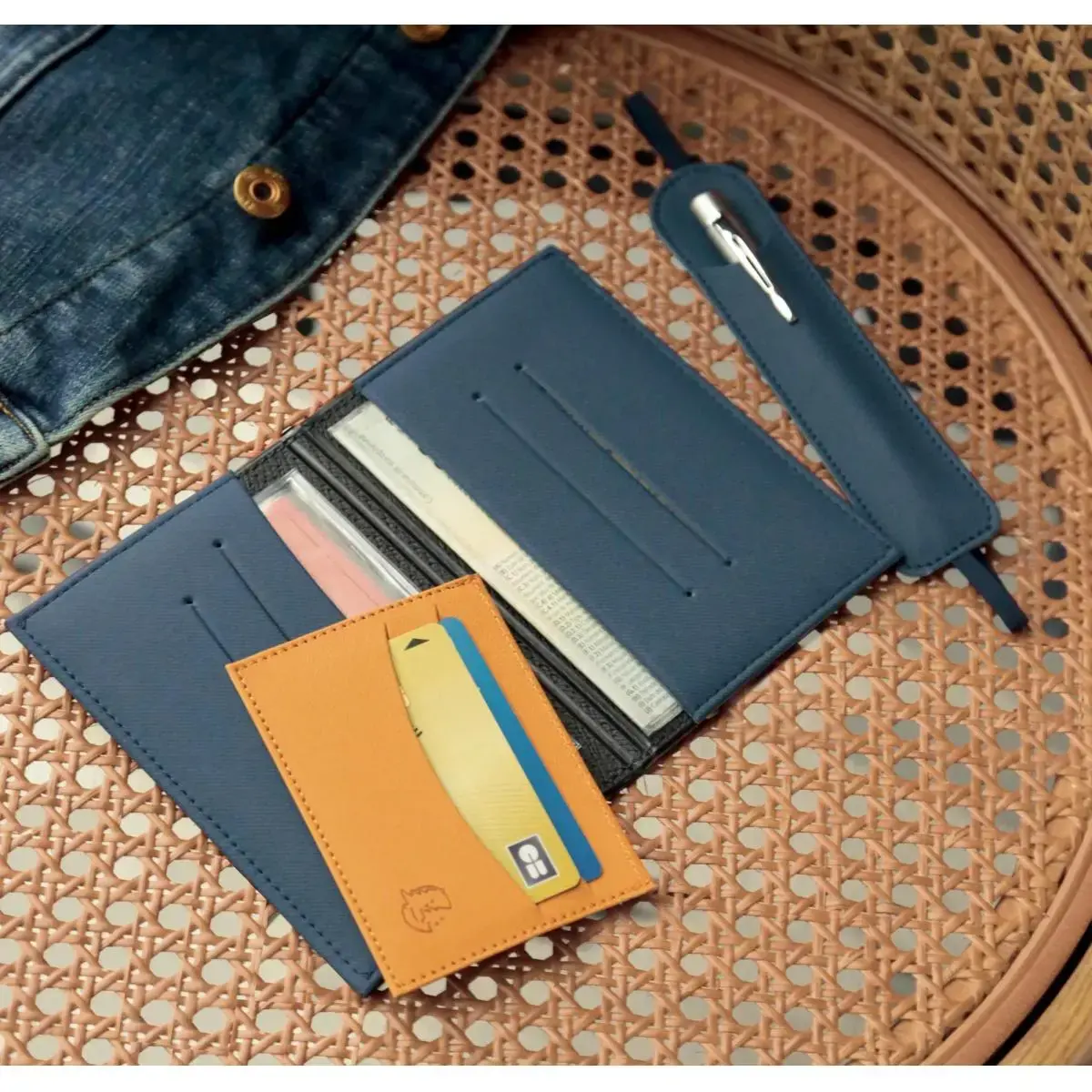 Etui Porte-cartes Denim Moutarde photo du produit