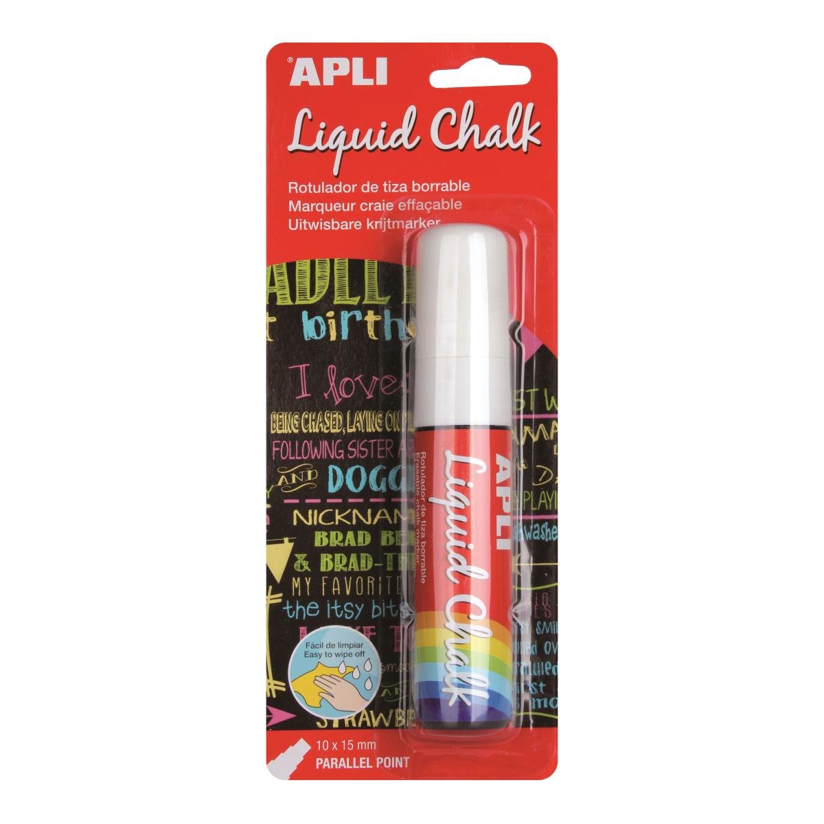 Marqueur craie liq effac 10x15mm blanc photo du produit
