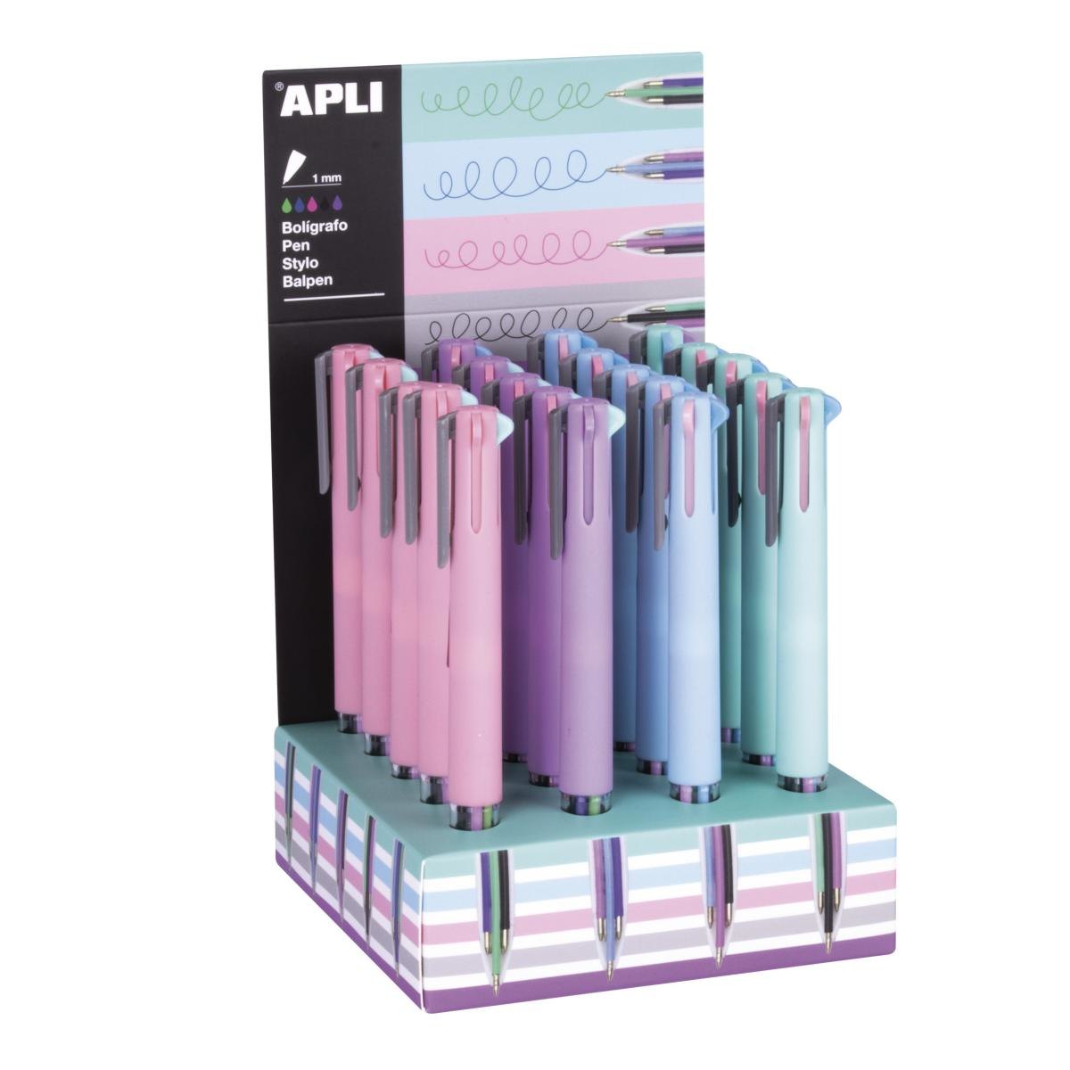 Présentoir de 20 stylos à encre gel Nordik Collection - 5 couleurs pastel - Apli photo du produit