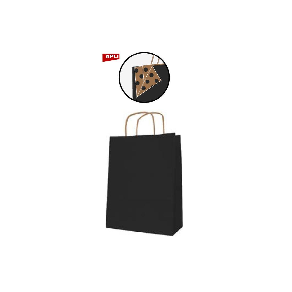 PAQ 50 SACS 18 x 8 x 21 KRAFT NOIR photo du produit