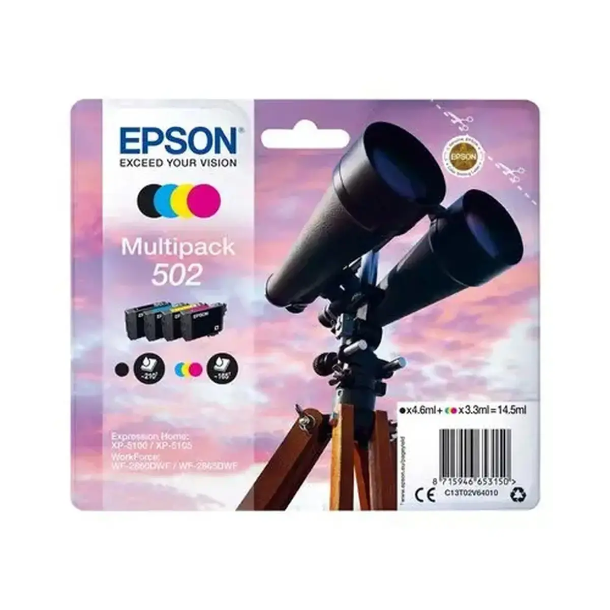 Pack de cartouches d'encre 502 4 couleurs - Epson photo du produit