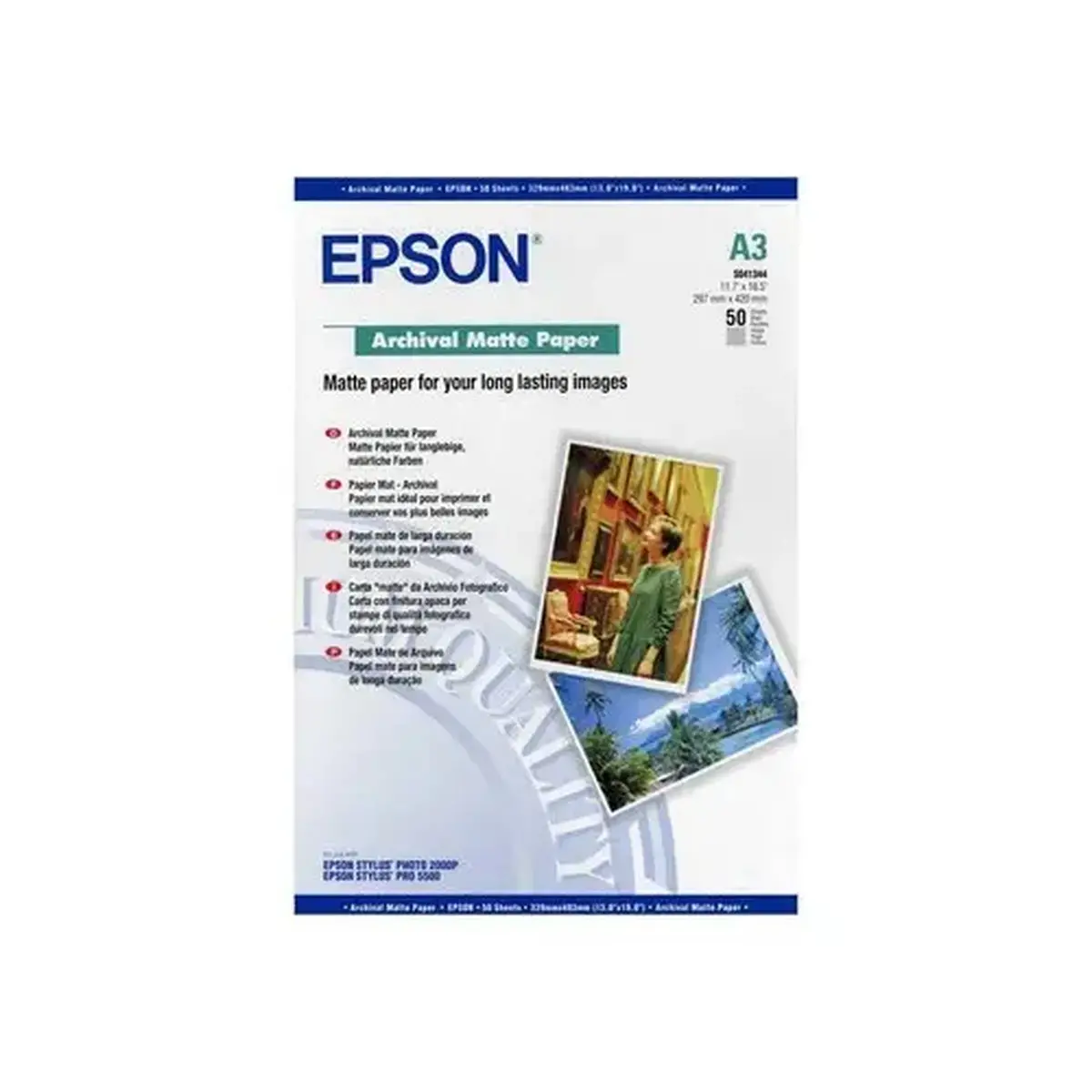 EPSON PAPIER MAT ARCHIVAL A3 19 photo du produit