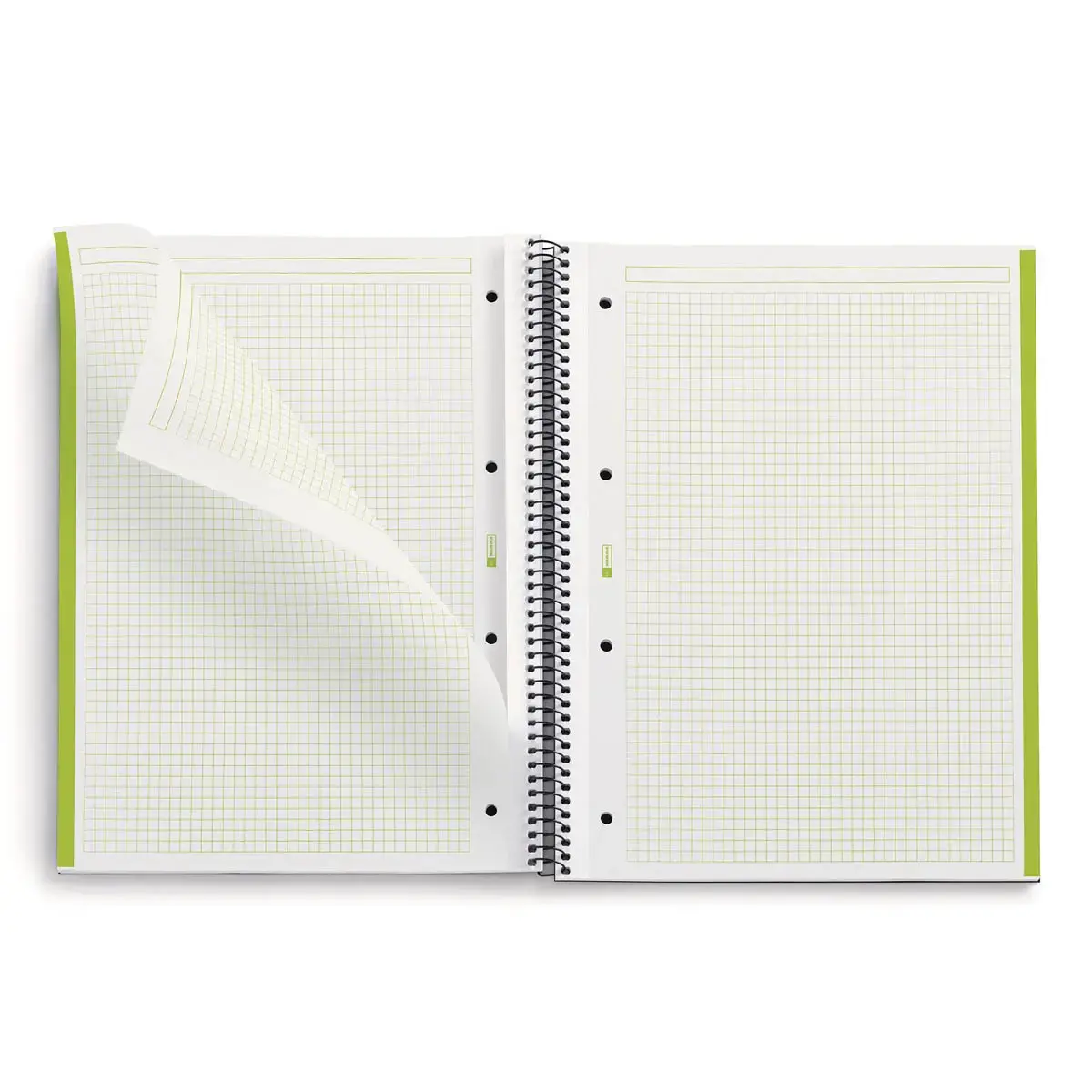 Notebook Be Eco Recyclé A4 Quadri. 5x5mm 80feuil. Olive photo du produit