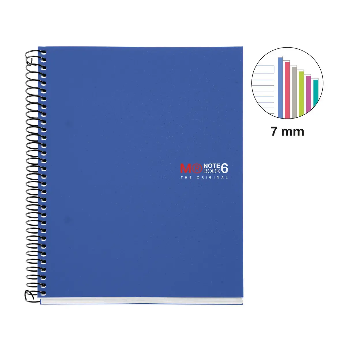 Notebook The Original Souple A5 Ligné 7mm 150feuil. 6coul. Bleu photo du produit
