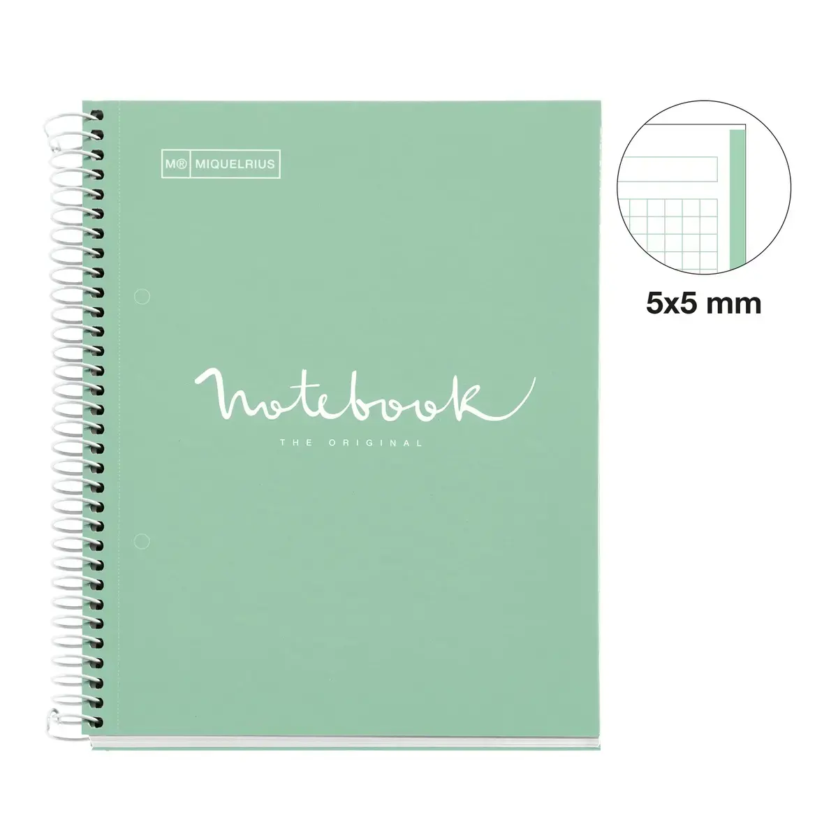 Notebook Emotions Rigide A5 Quadri. 5x5mm 80feuil. Menthe photo du produit