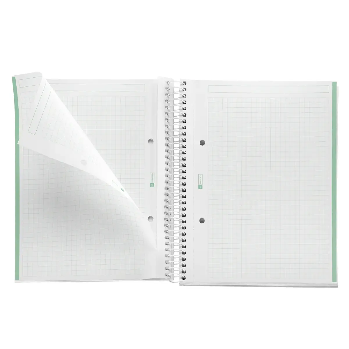 Notebook Emotions Rigide A5 Quadri. 5x5mm 80feuil. Menthe photo du produit
