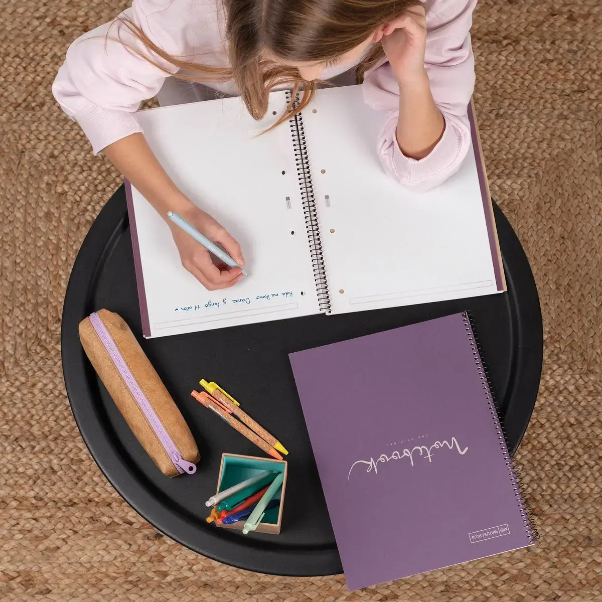 Notebook Eco Emotions Recyclé A4 Quadri. 5x5mm 80feuil. Lavande photo du produit