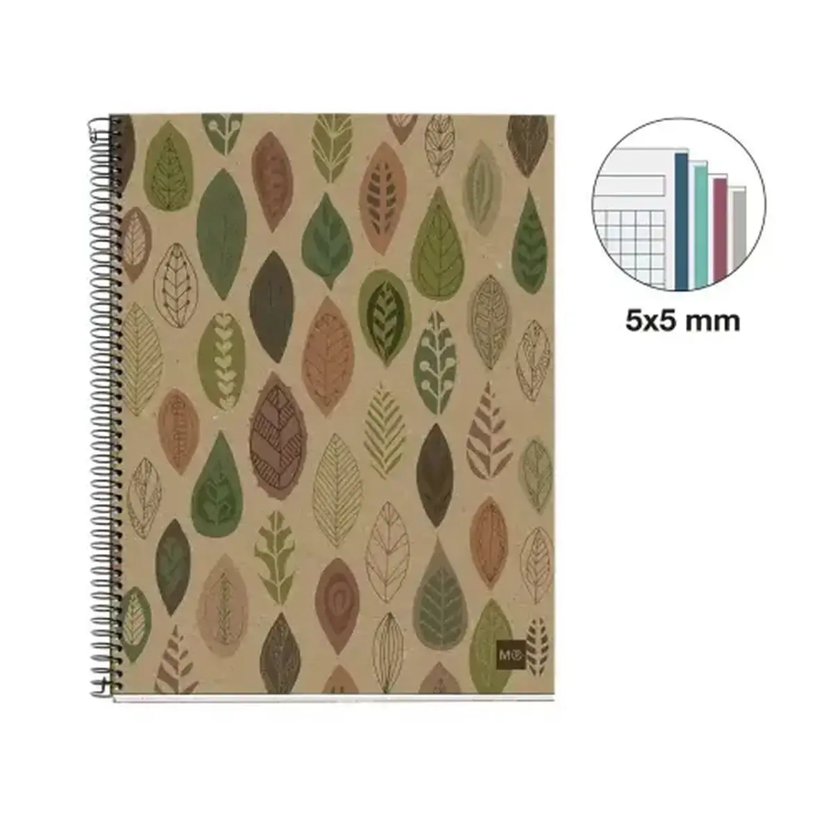 Notebook Eco Design Recyclé A4 Quadri. 5x5mm 120feuil. 4coul. Feuil. photo du produit