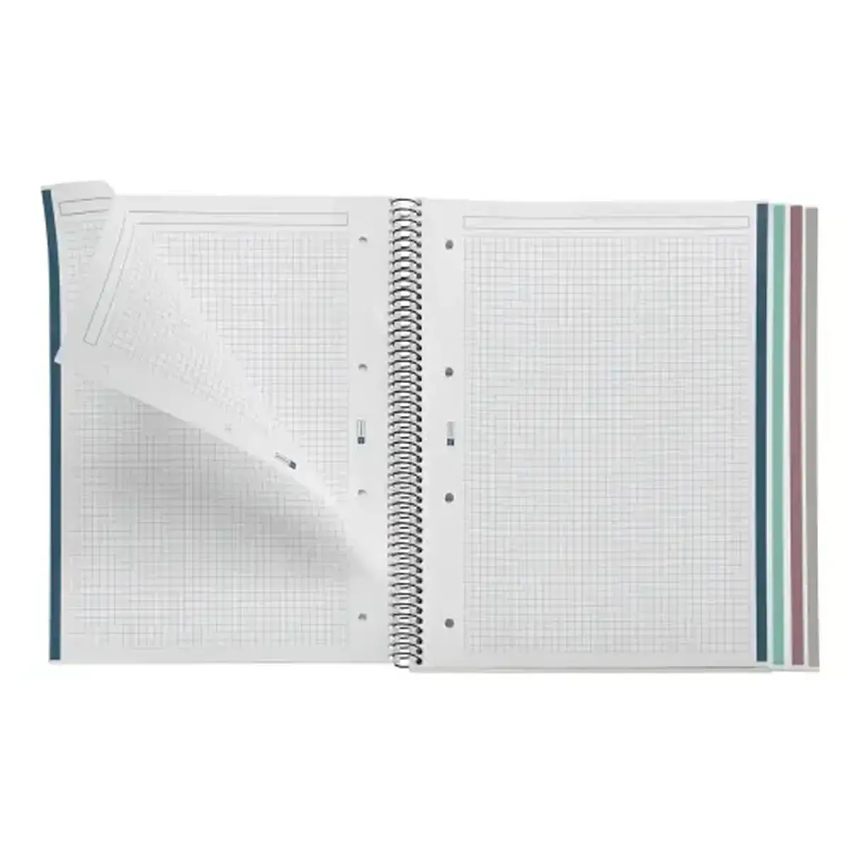 Notebook Eco Design Recyclé A4 Quadri. 5x5mm 120feuil. 4coul. Feuil. photo du produit