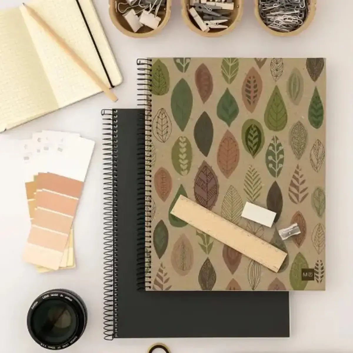 Notebook Eco Design Recyclé A4 Quadri. 5x5mm 120feuil. 4coul. Feuil. photo du produit