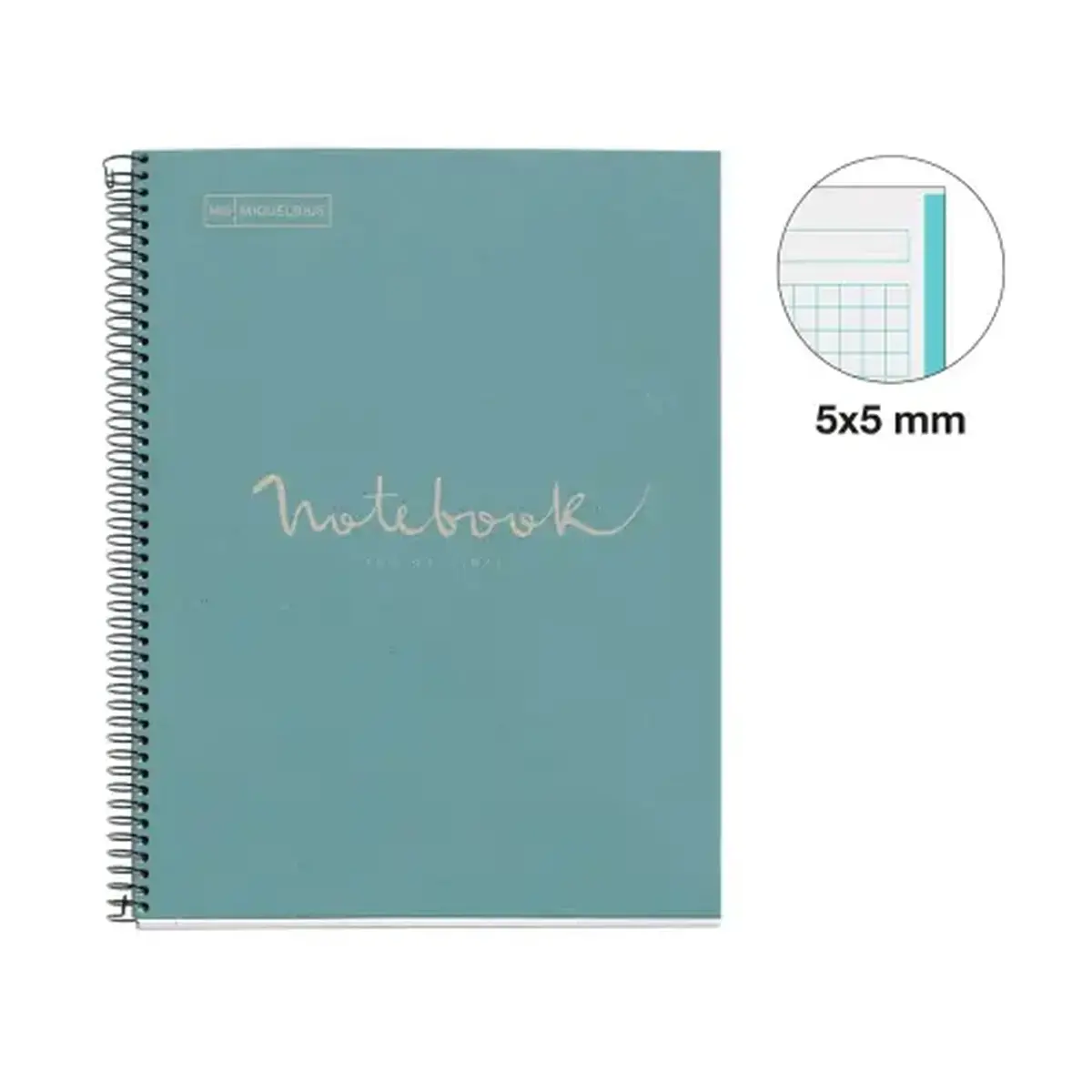 Notebook Eco Emotions Recyclé A4 Quadri. 5x5mm 80feuil. Bleu photo du produit