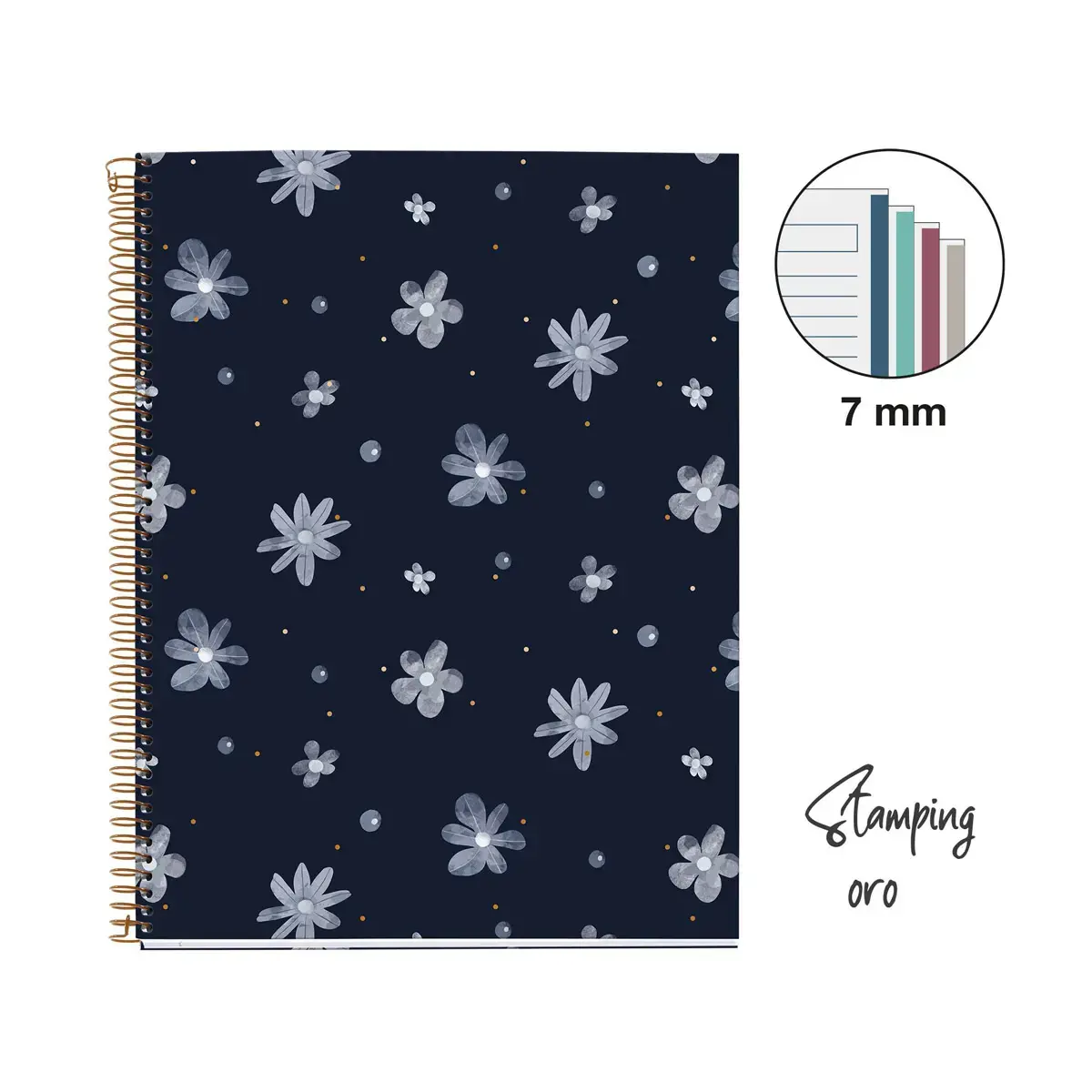 Notebook Lifestyle Rigide A4 Lign&eacute; 7mm 120feuil. 4coul. Sparkles photo du produit