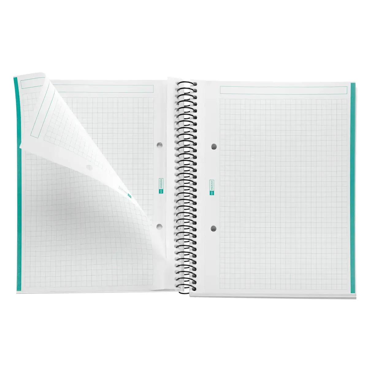 Cahier spirales souple - A5 - 5x5 - 80 pages - Noir photo du produit