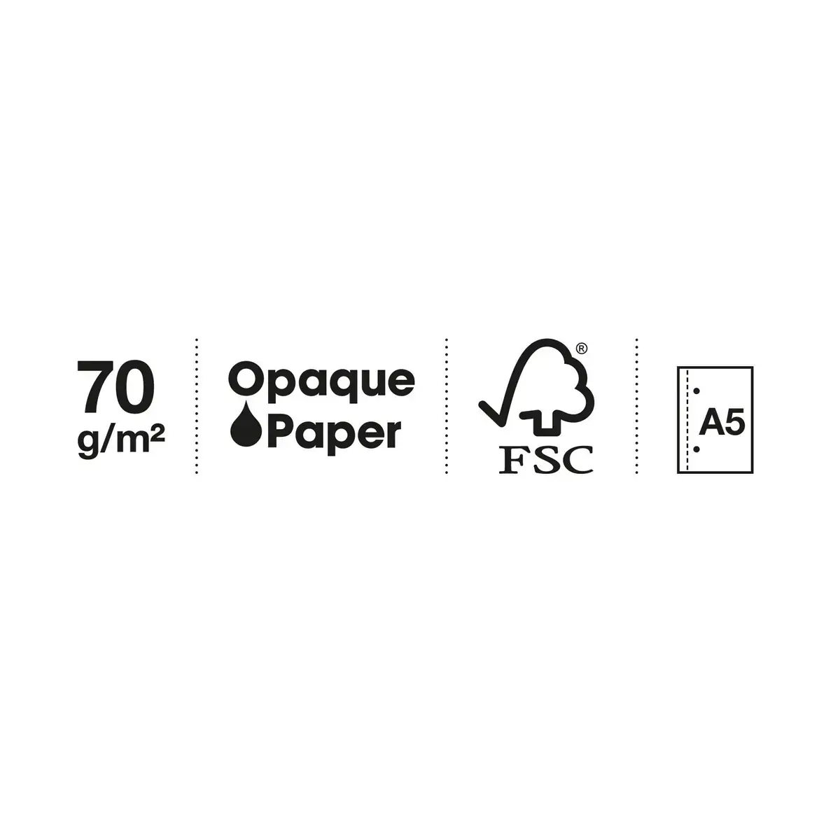 Notebook The Original Souple A5 Quadri. 5x5mm 140feuil. 4coul. Noir photo du produit