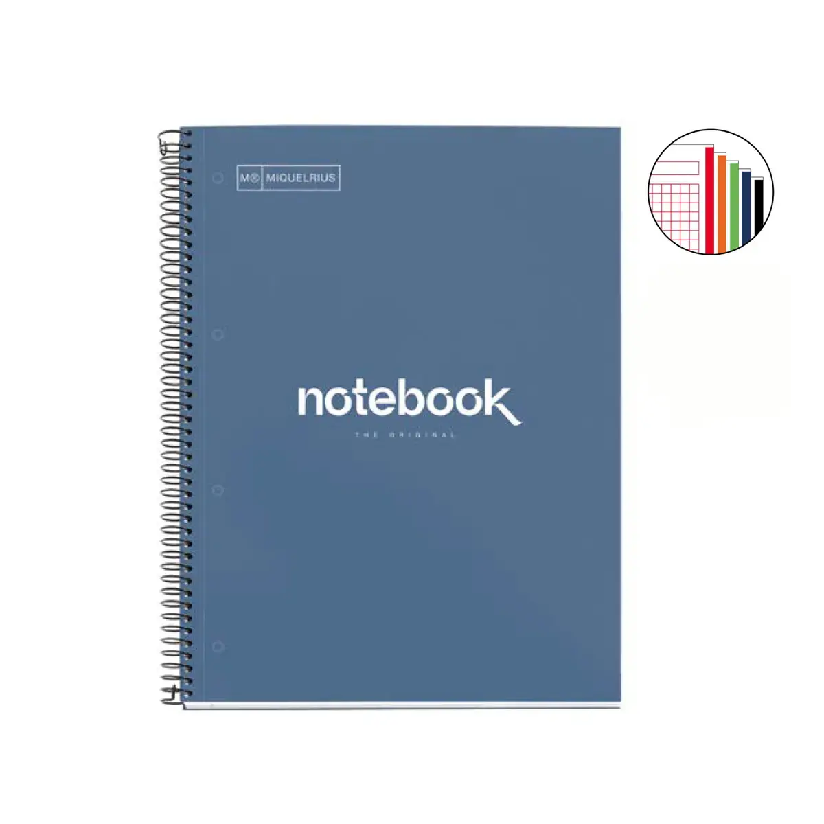 Notebook Emotions Rigide A4 Quadri. 5x5mm 120feuil. 5coul. Marine photo du produit
