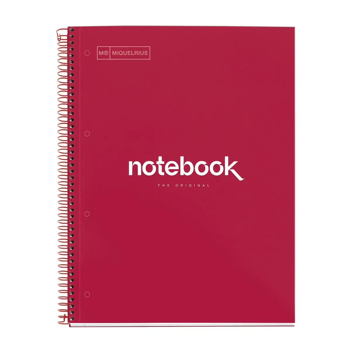 Notebook Emotions Rigide A4 Quadrill&eacute; 5 x 5 mm 120 feuilles 5 couleurs Rouge - Miquel Rius photo du produit