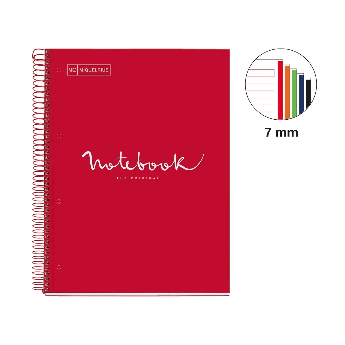 Notebook Emotions Rigide A4 Lign&eacute; 7mm 120feuil. 5coul. Rouge photo du produit