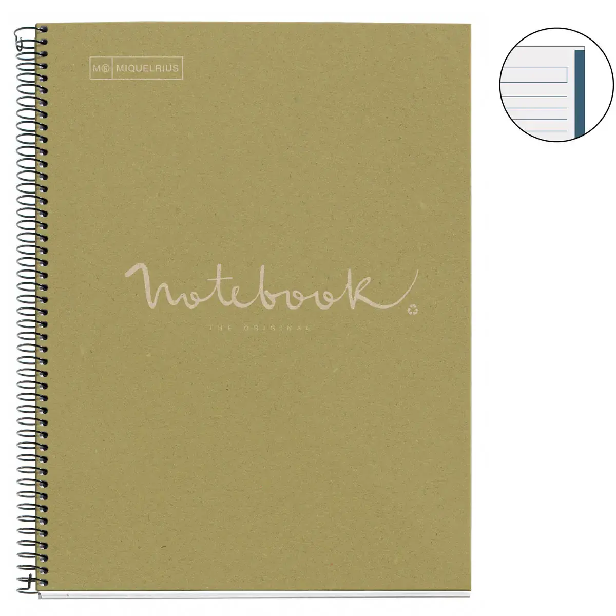Notebook Eco Emotions Recyclé A4 Ligné 7 mm 80 feuilles Vert - Miquel Rius photo du produit