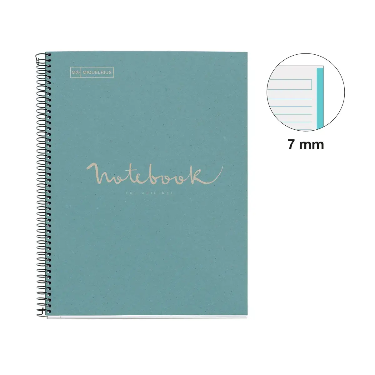 Notebook Eco Emotions Recycl&eacute; A5 Lign&eacute; 7mm 80feuil. Bleu photo du produit