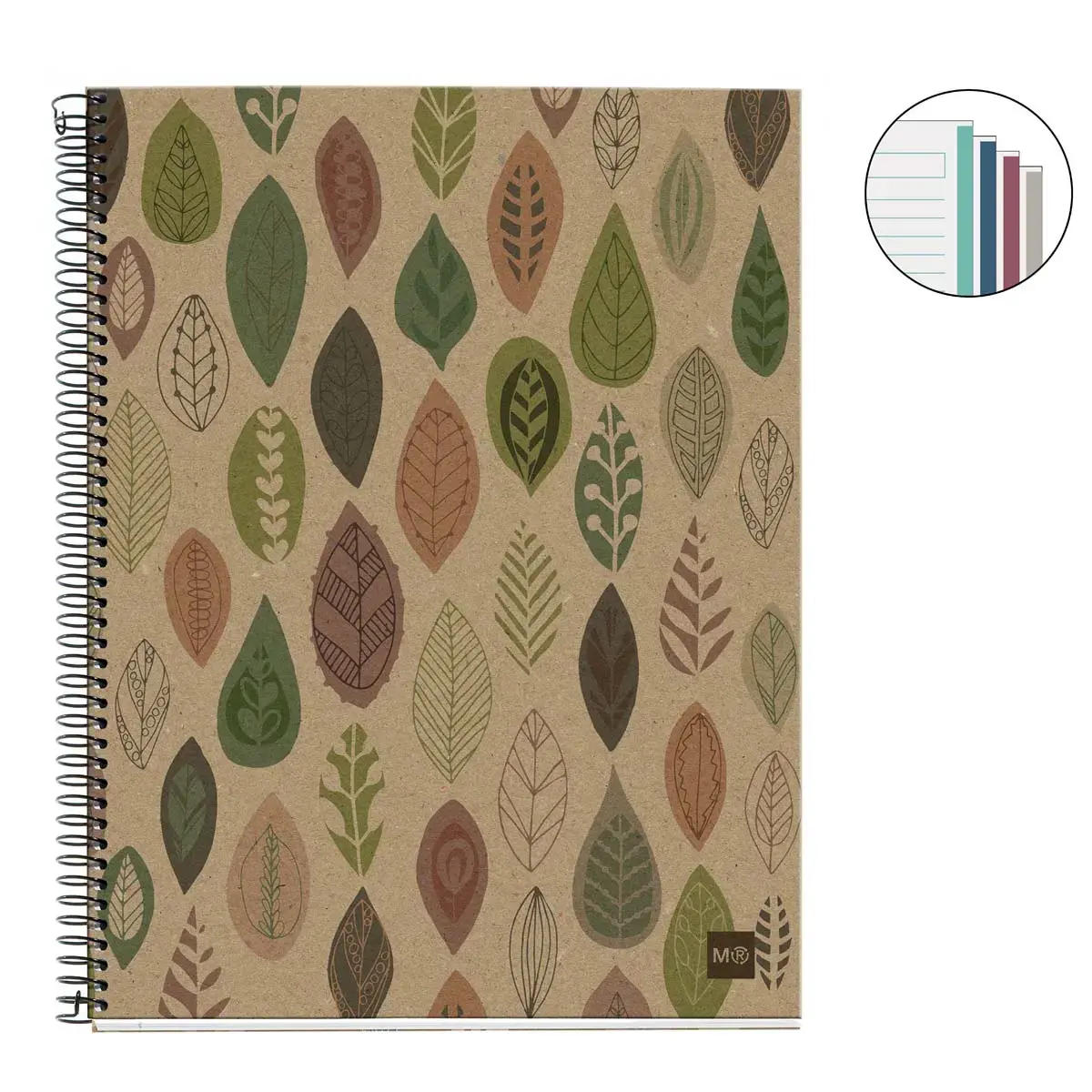 Notebook Eco Design Recycl&eacute; A5 Lign&eacute; 7mm 120feuil. 4coul. Feuilles photo du produit