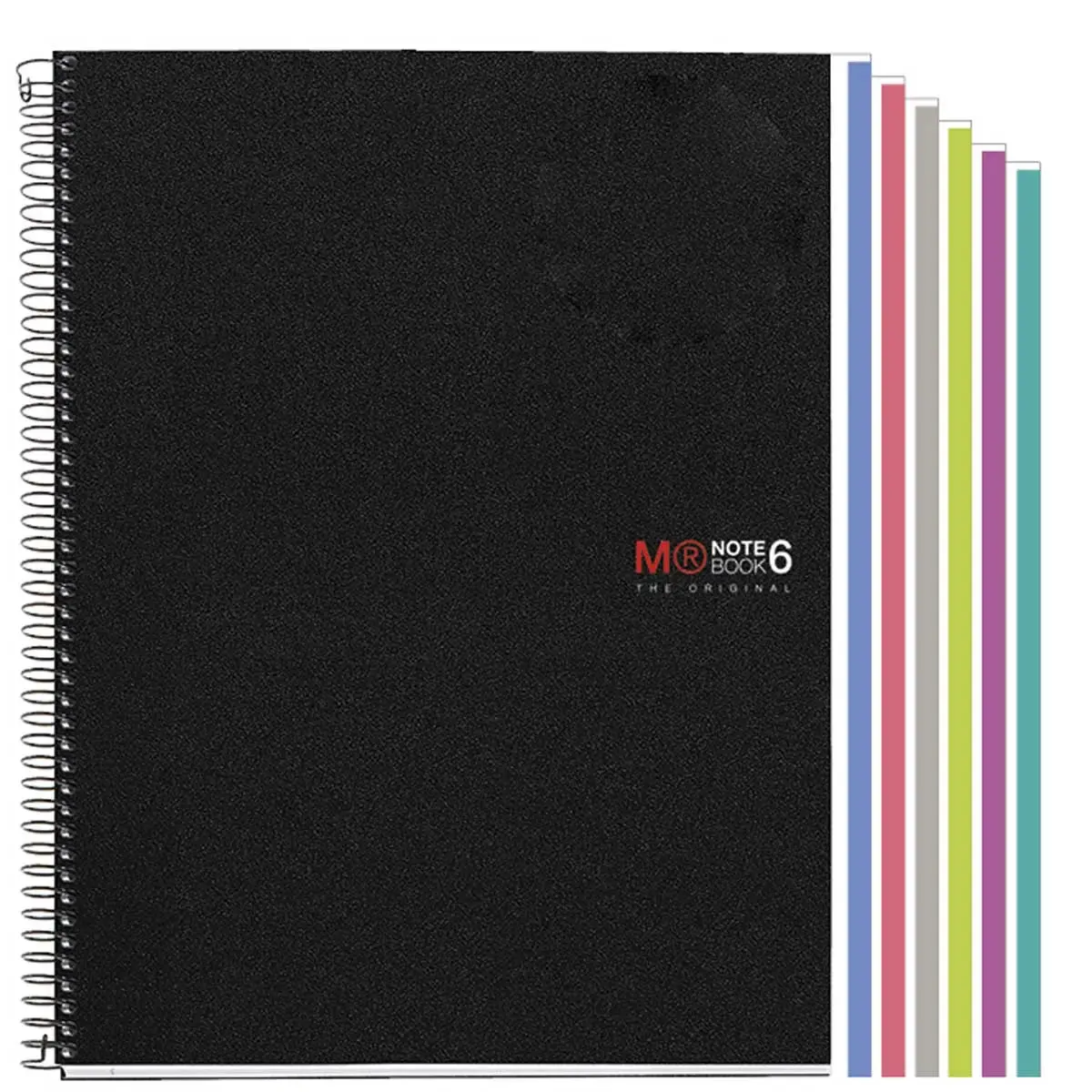 Notebook The Original Souple A4 Quadrillé 5 x 5 mm 150 feuilles 6 couleurs Noir - Miquel Rius photo du produit