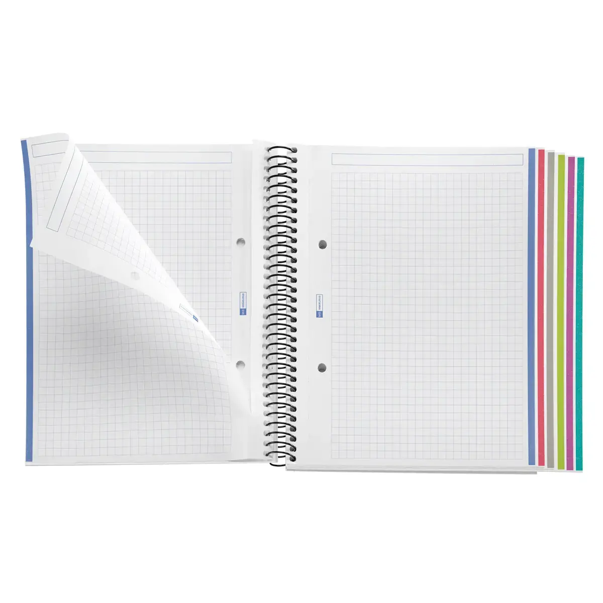 Notebook The Original Souple A5 Quadrillé 5 x 5 mm 150 feuilles 6 couleurs Noir - Miquel Rius photo du produit