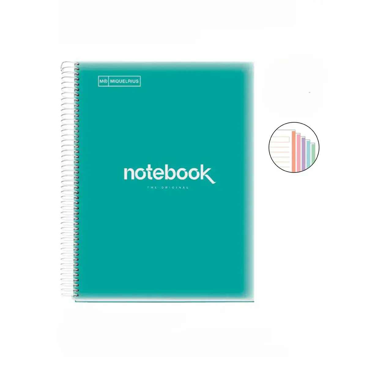 Notebook Emotions Souple A4 Ligné 7mm 120feuil. 5coul. Turquoise photo du produit