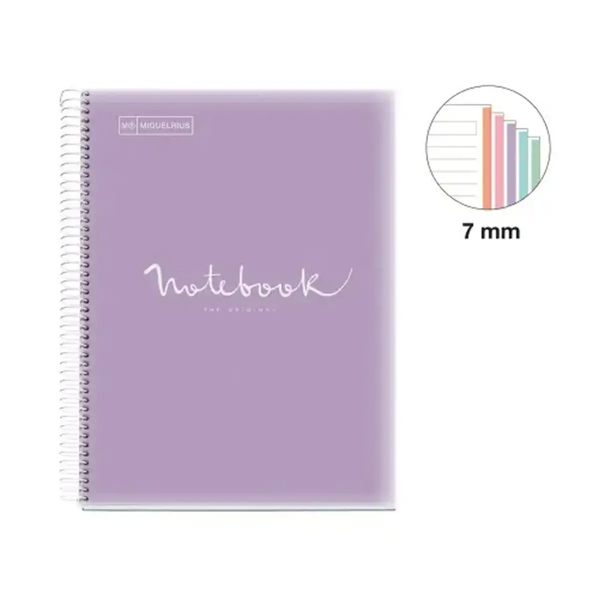 Notebook Emotions Souple A4 Ligné 7mm 120feuil. 5coul. Lavande photo du produit
