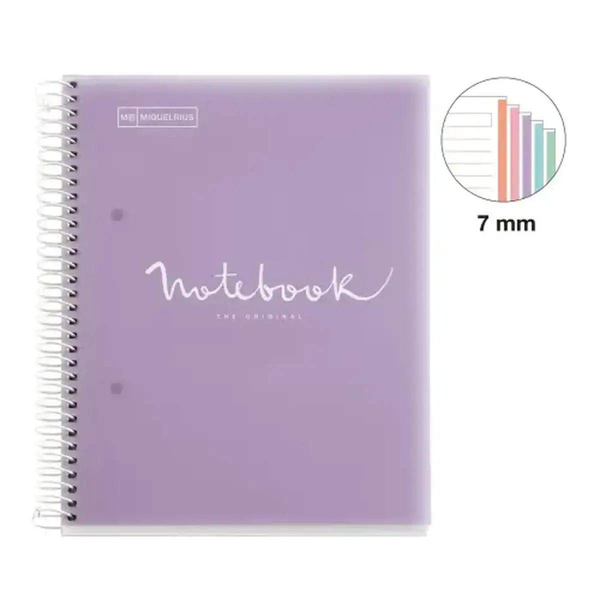 Notebook Emotions Souple A5 Lign&eacute; 7mm 120feuil. 5coul. Lavande photo du produit