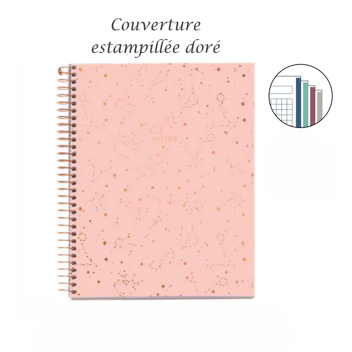Notebook Lifestyle Rigide A5 Quadrillé 5 x 5 mm 120 feuilles 4 couleurs Constell - Miquel Rius photo du produit