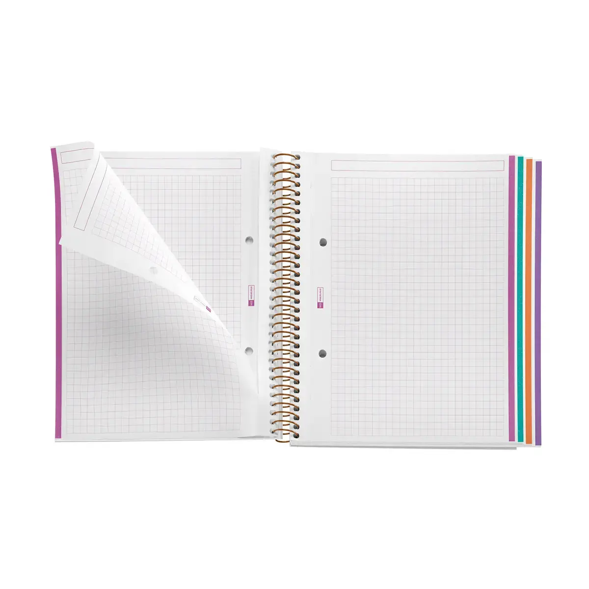 Notebook Lifestyle Rigide A5 Quadrillé 5 x 5 mm 120 feuilles 4 couleurs Zigzag - Miquel Rius photo du produit