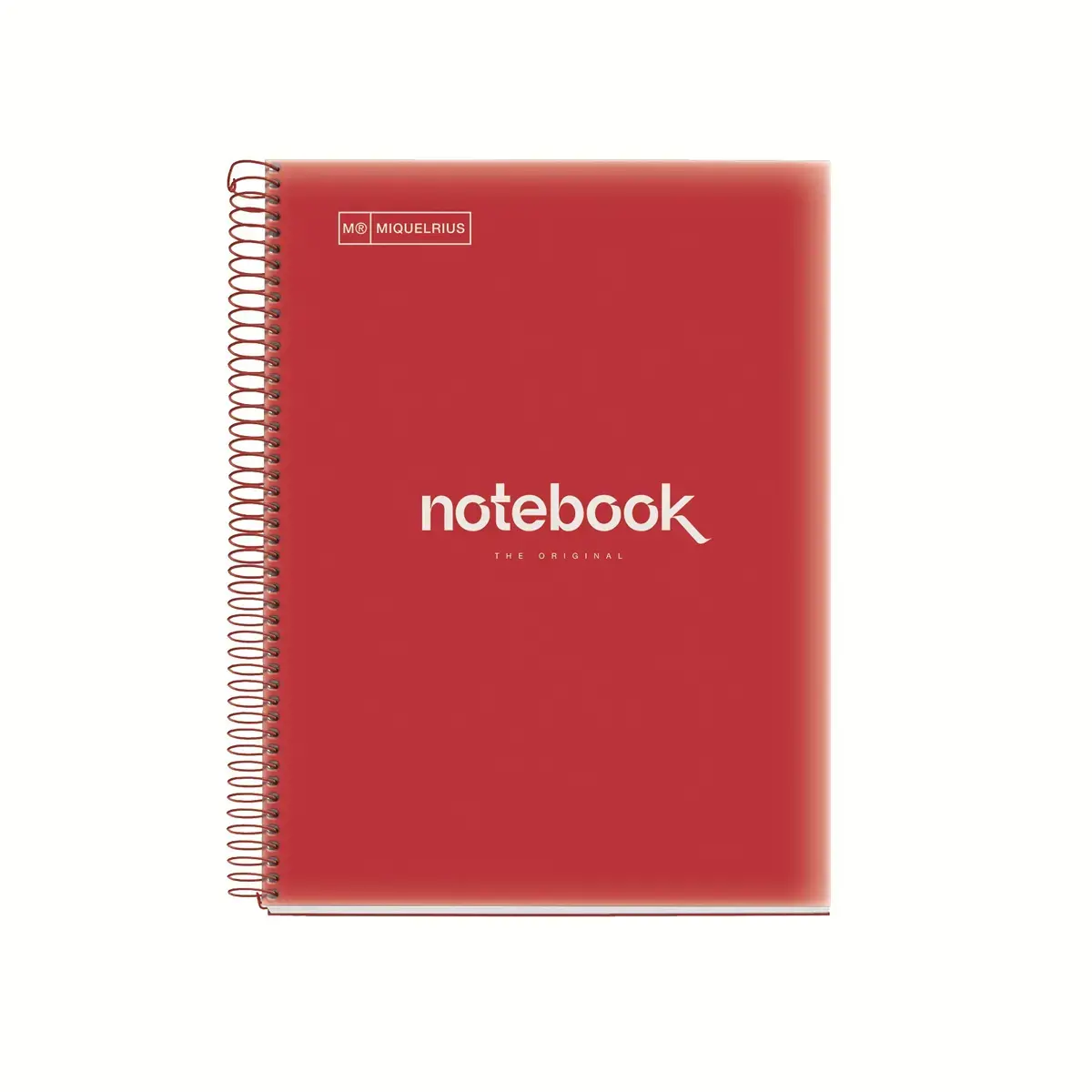 Cahier spirales souple - A4 - 5 x 5 - 80 pages - Rouge photo du produit