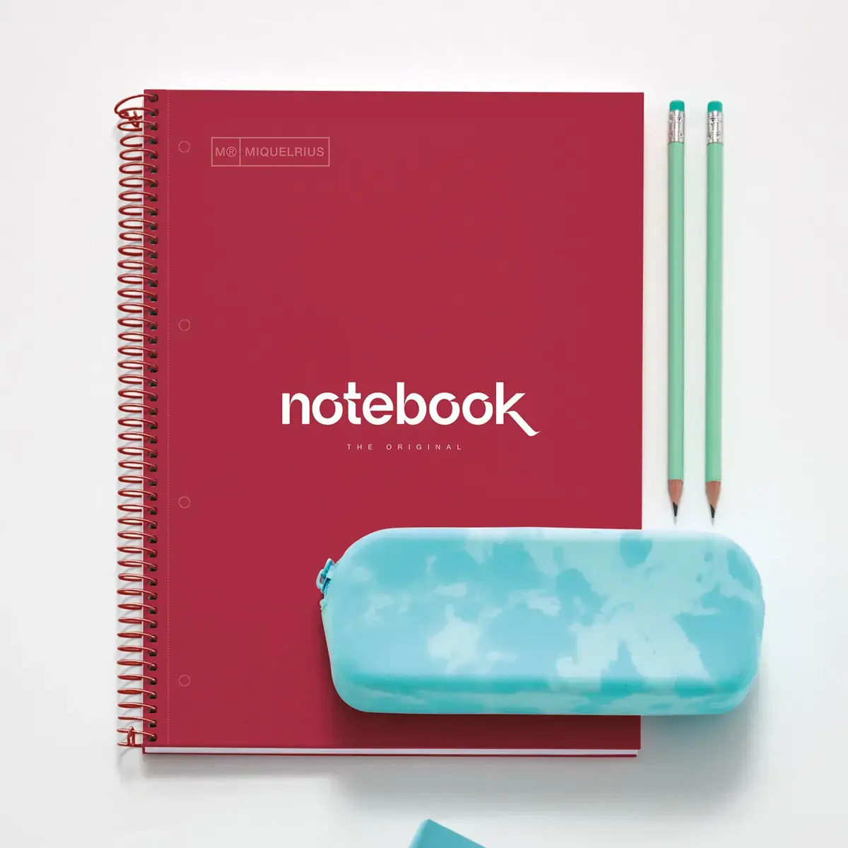 Notebook Emotions Rigide A4 Quadri. 5x5mm 80feuil. Rouge photo du produit