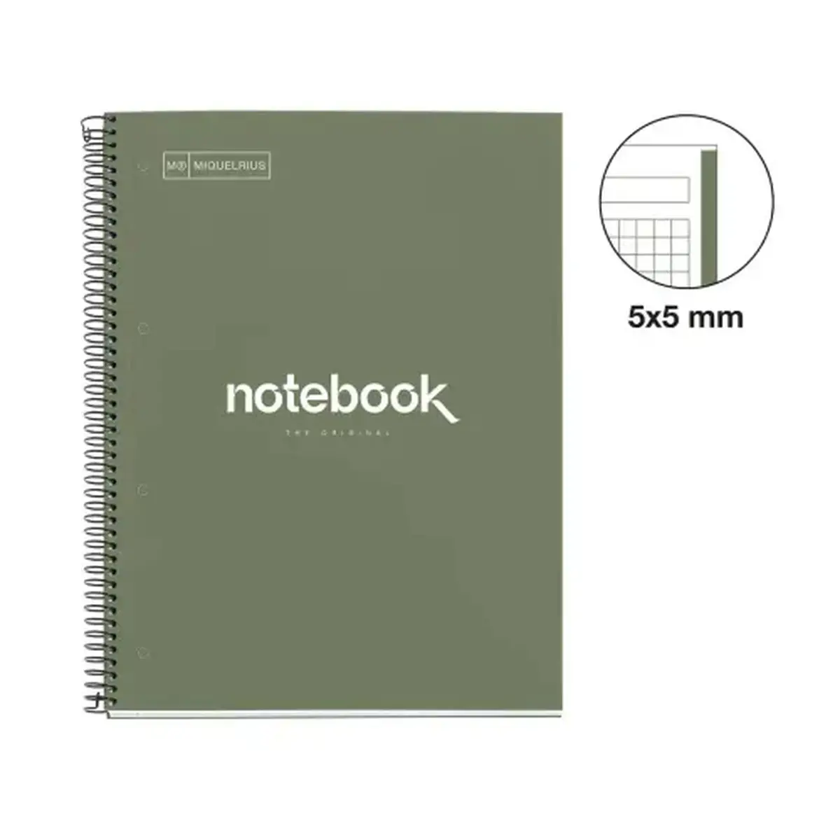 Notebook Emotions Rigide A4 Quadri. 5x5mm 80feuil. Vert photo du produit