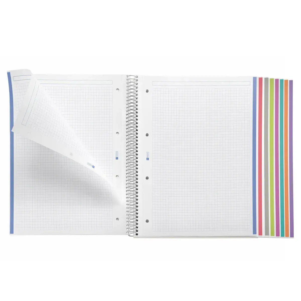Notebook The Original Souple A4 Quadrillé 5 x 5 mm 200 feuilles 8 couleurs Bleu - Miquel Rius photo du produit