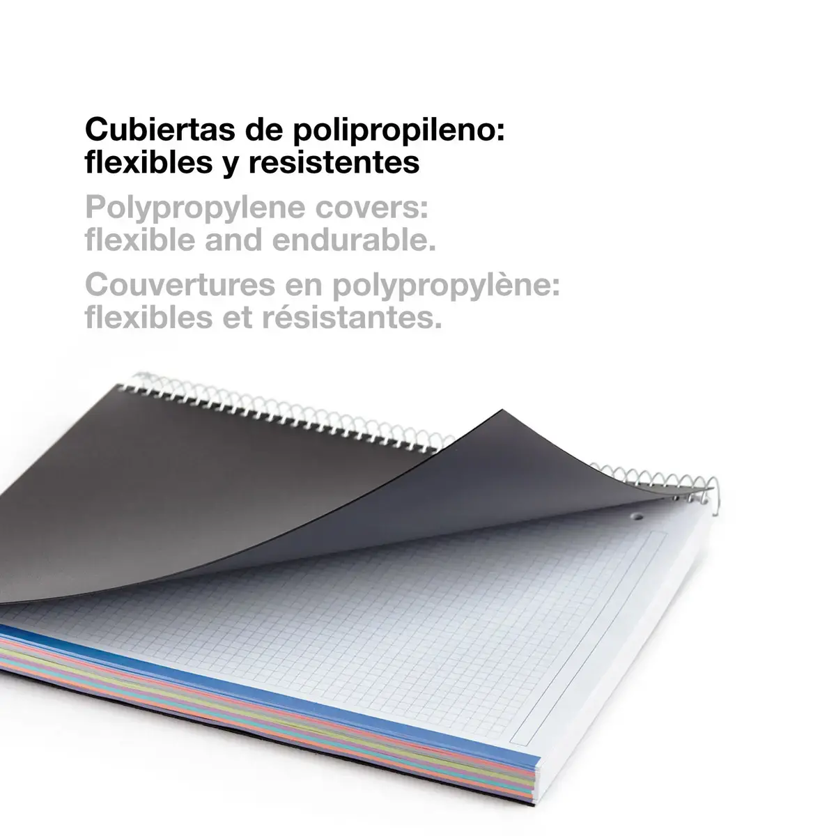 Notebook The Original Souple A4 Quadrillé 5 x 5 mm 200 feuilles 8 couleurs Bleu - Miquel Rius photo du produit