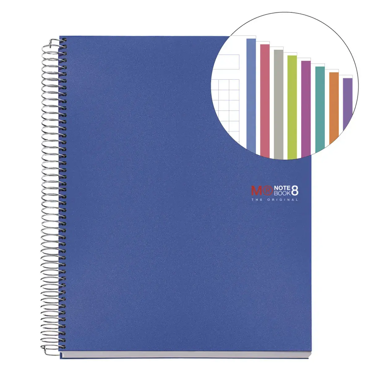 Notebook The Original Souple A4 Quadrillé 5 x 5 mm 200 feuilles 8 couleurs Bleu - Miquel Rius photo du produit