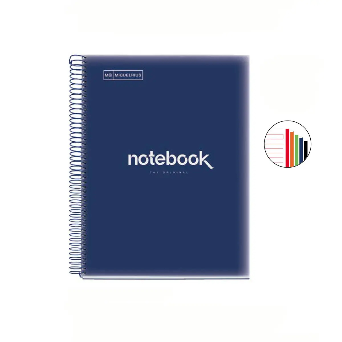 Notebook Emotions Souple A5 Ligné 7mm 120feuil. 5coul. Marine photo du produit