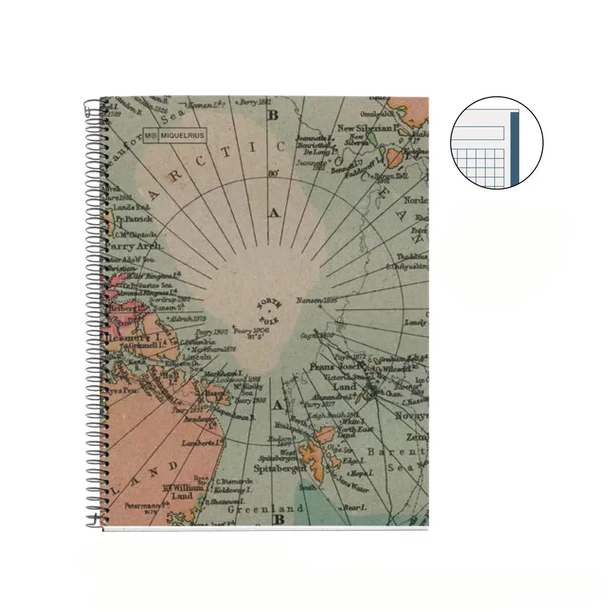Notebook Eco Design Recycl&eacute; A5 Quadrill&eacute; 5 x 5 mm 80 feuilles Maps - Miquel Rius photo du produit