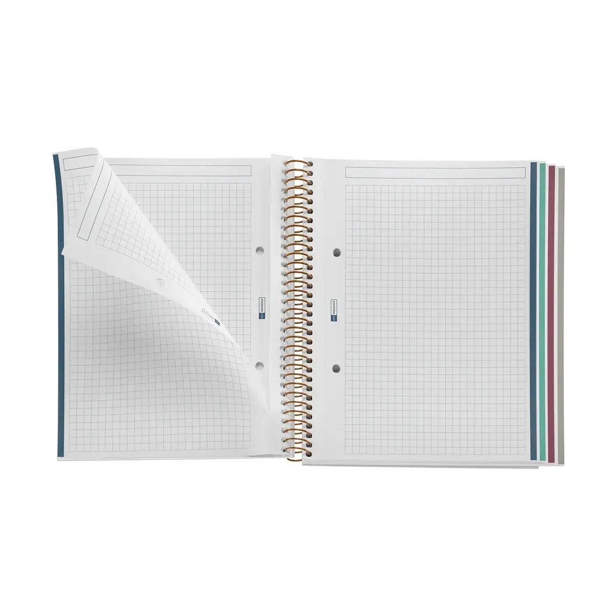 Cahier spirales rigide - A5 - 5x5 - 120 pages - Motifs fleuris photo du produit