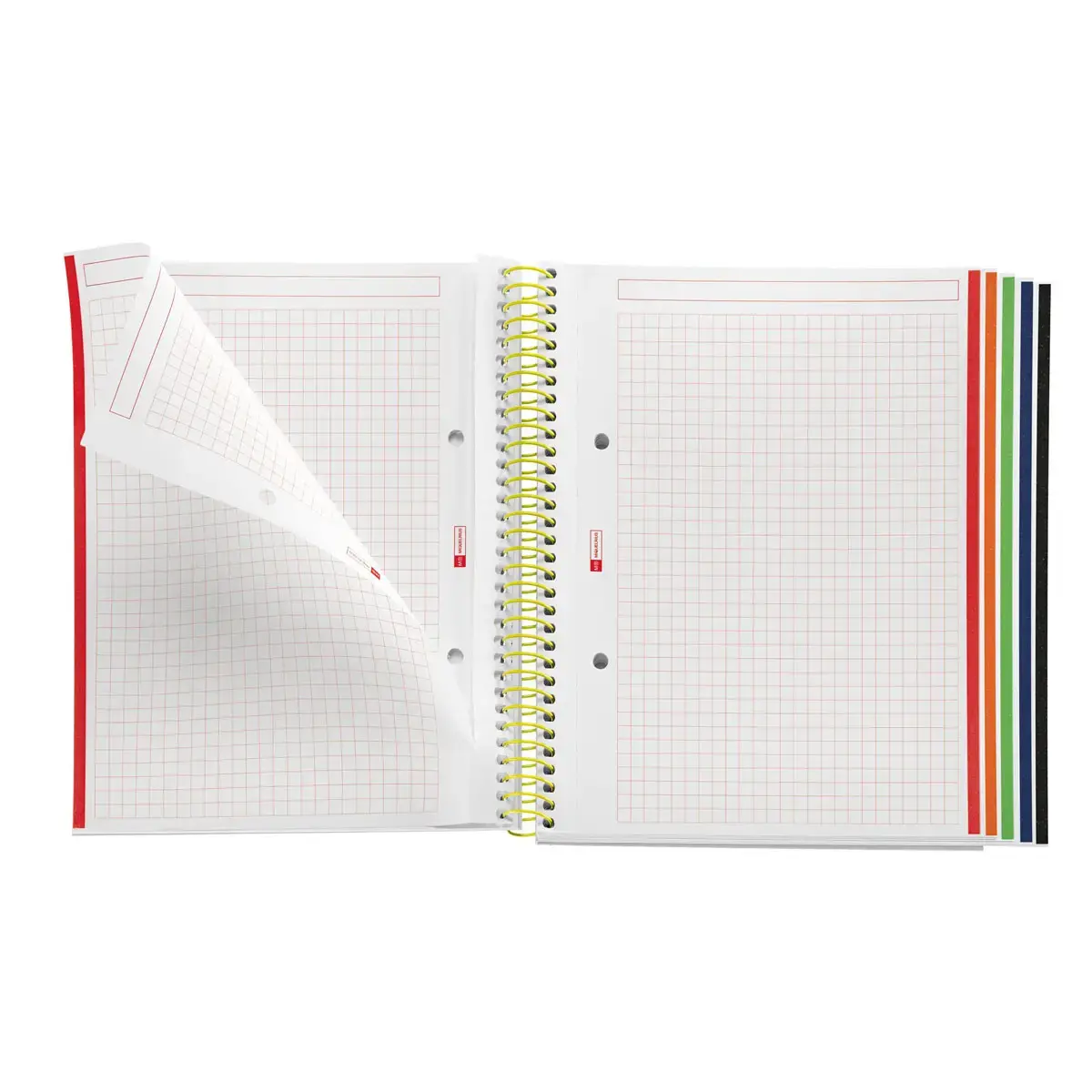Notebook Emotions Souple A5 Quadrill&eacute; 5 x 5 mm 120 feuilles 5 couleurs Lime - Miquel Rius photo du produit
