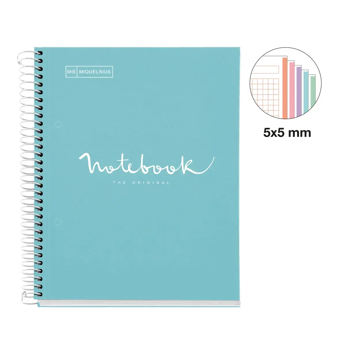 Notebook Emotions Rigide A5 Quadri. 5x5mm 120feuil. 5coul. Ciel photo du produit