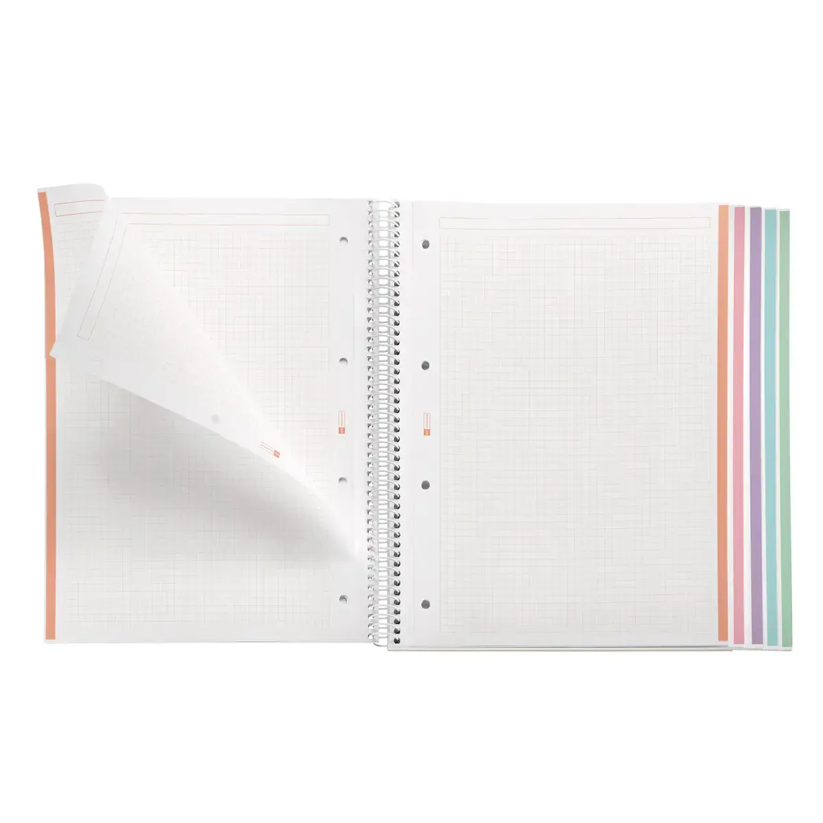 Cahier spirales rigide - A4 - 5 x 5 - 120 pages - Rose - Miquel Rius photo du produit
