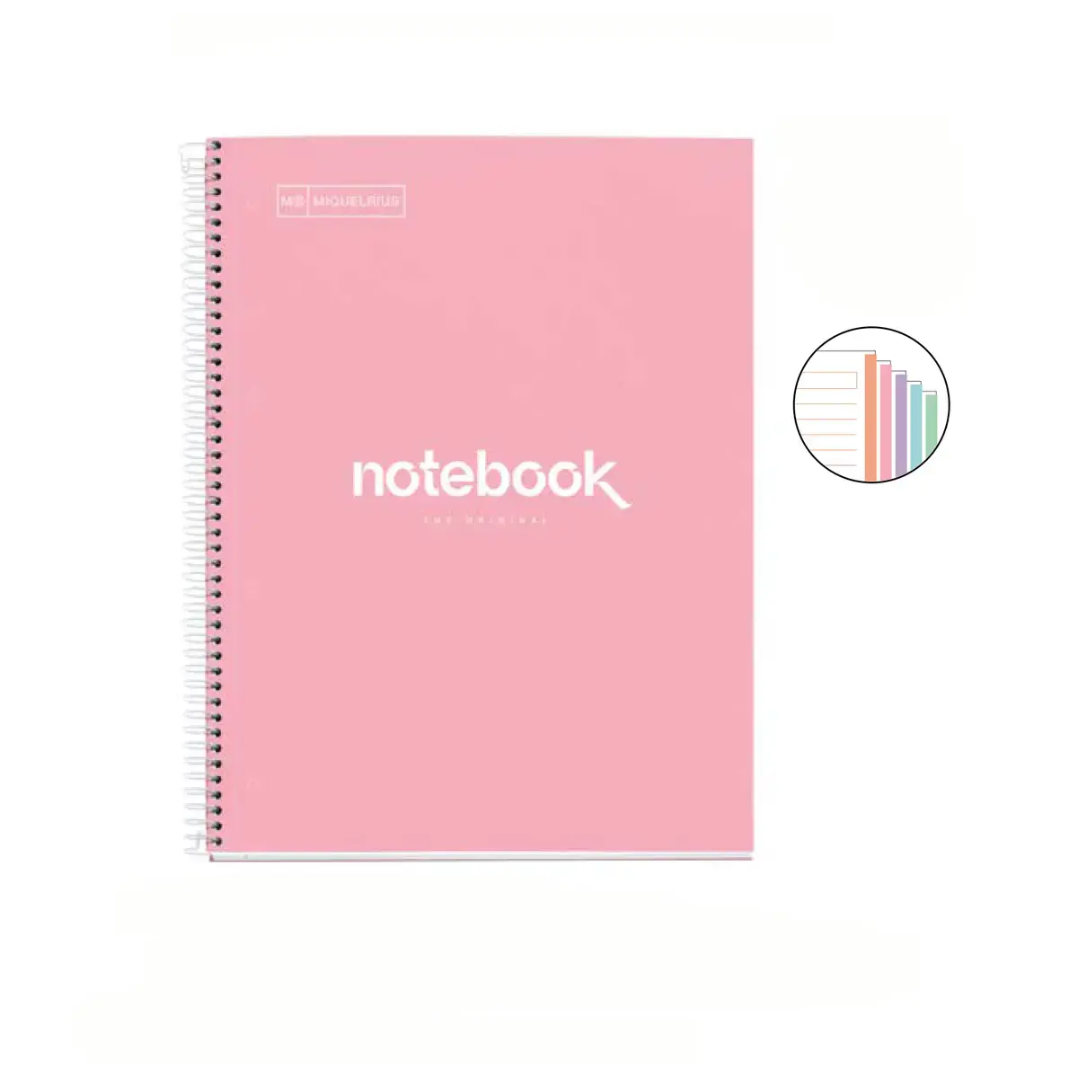 Notebook Emotions Rigide A4 Ligné 7mm 120feuil. 5coul. Rose photo du produit