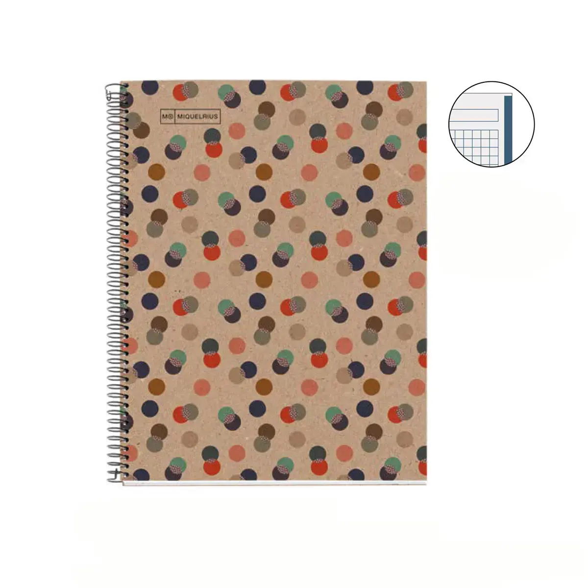 Notebook Eco Design Recycl&eacute; A5 Quadri. 5x5mm 80feuil. Confetti photo du produit